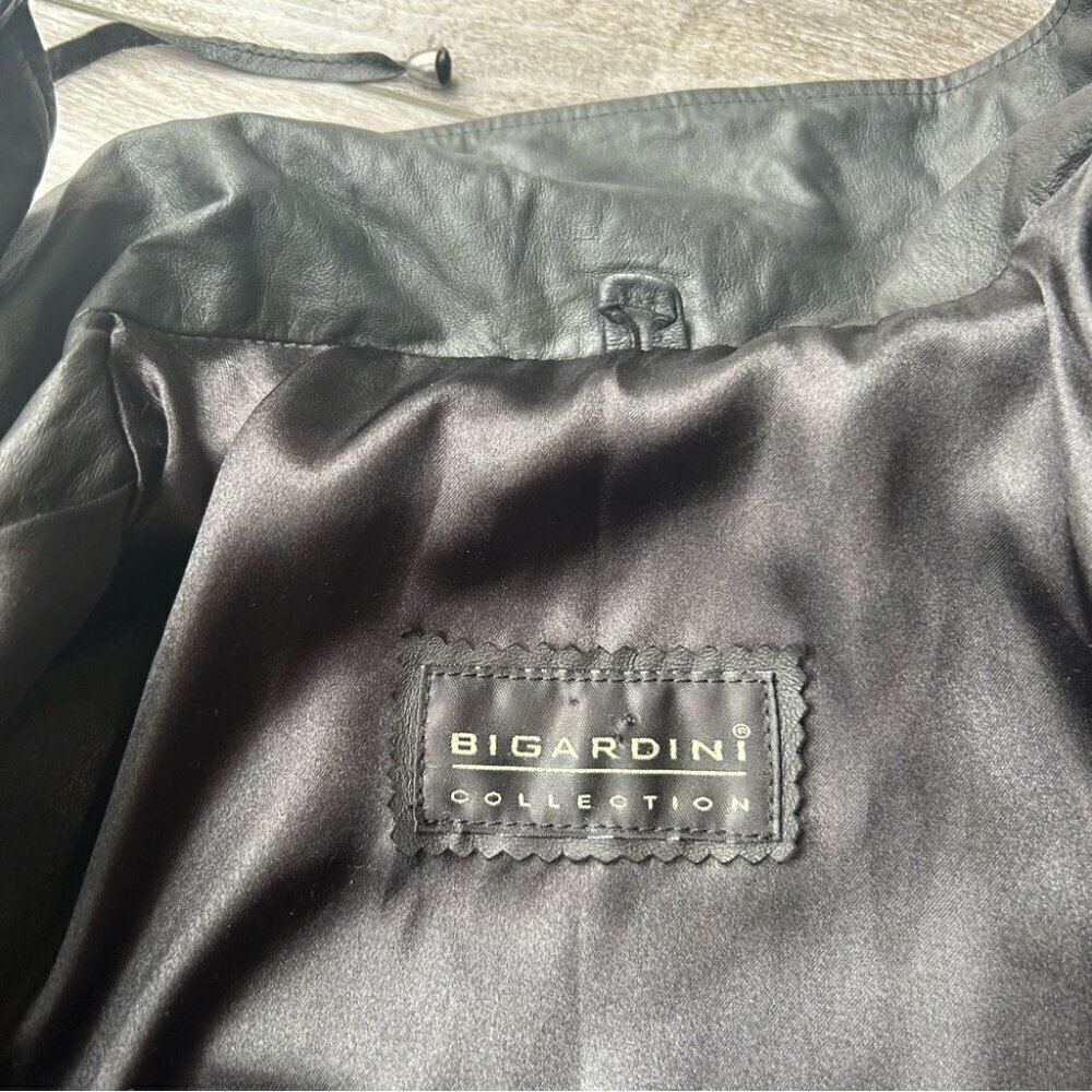 Bigardini Ruched Ruffles Leather Jacket - Picture 10 of 14